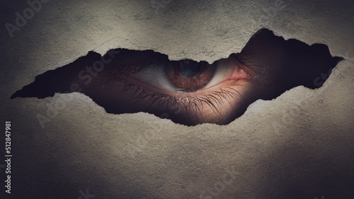 Cuadro en lienzo eye  looking through  hole
