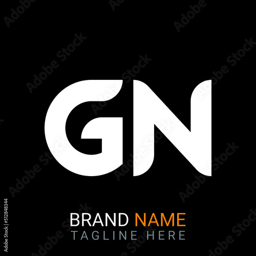Gn Letter Logo design. black background.