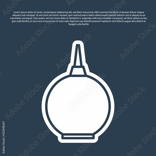 Blue line Enema icon isolated on blue background. Enema with a plastic tip. Medical pear. Vector Illustration