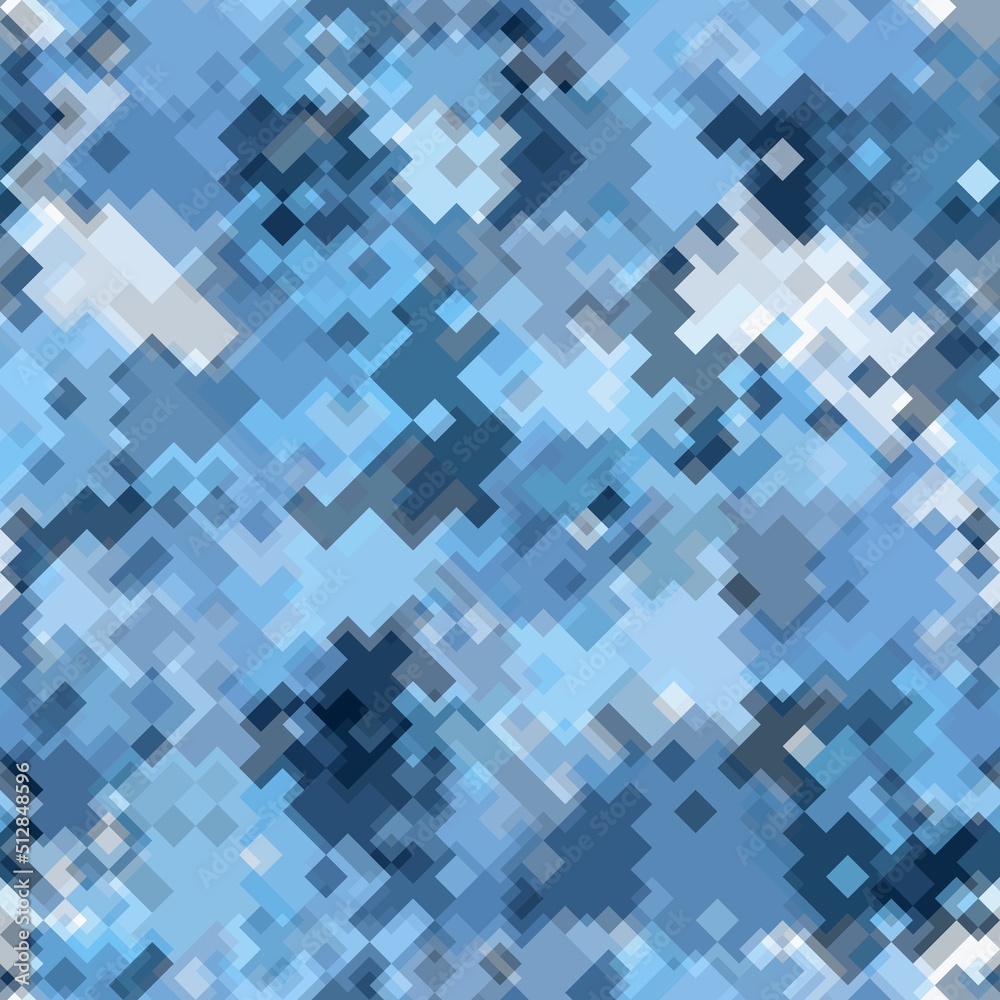 Digital camouflage seamless pattern. Abstract military geometric modern camo