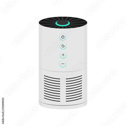 Air purifier with backlight flat illustration