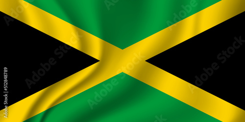 Flag of Jamaica. Jamaican national symbol in official colors. Template icon. Abstract vector background