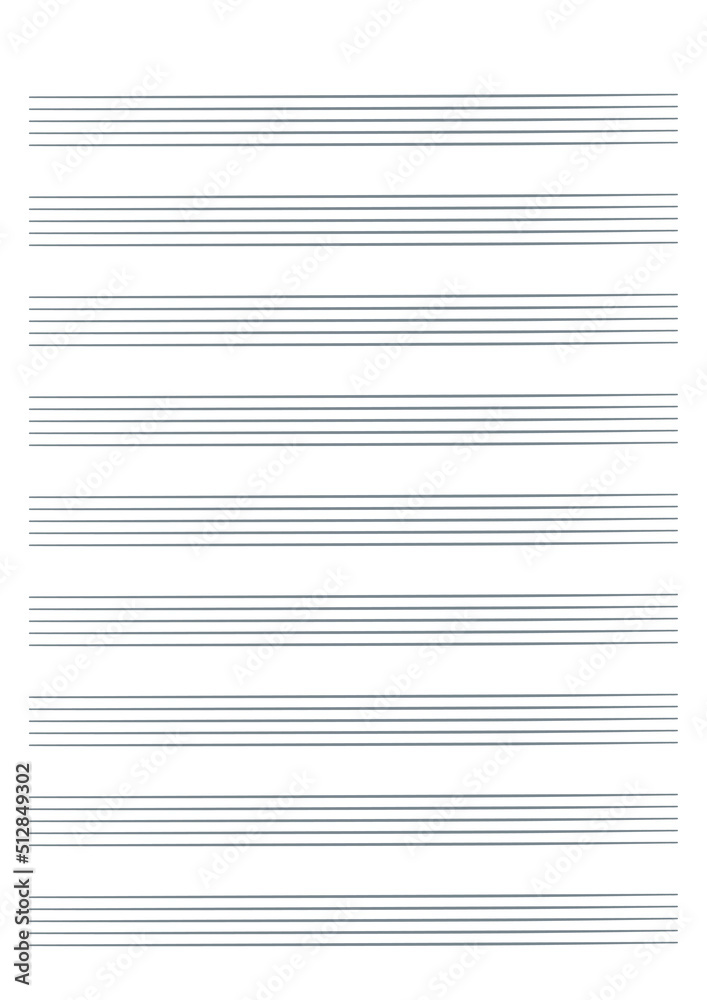 Graph paper. Printable grid paper with stave on a white background. A blank music sheet paper with staff. Geometric pattern for composition, education, school. Realistic lined paper blank size A4 Graph paper. Printable grid paper with stave on a white background. A blank music sheet paper with staff. Geometric pattern for composition, education, school. Realistic lined paper blank size A4