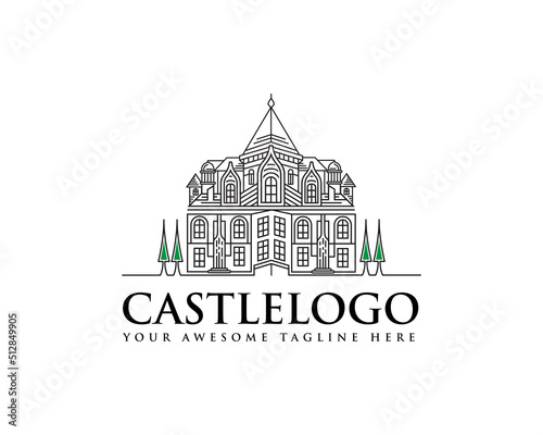 Castle logo flat color line 