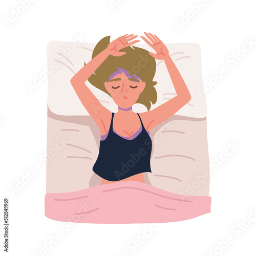 woman sleeping and resting