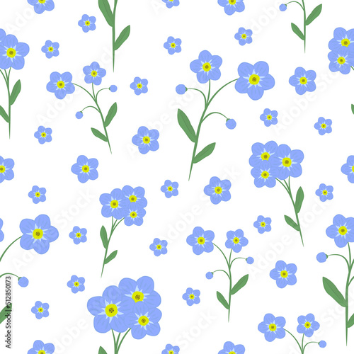 Forget-me-not, flower seamless pattern