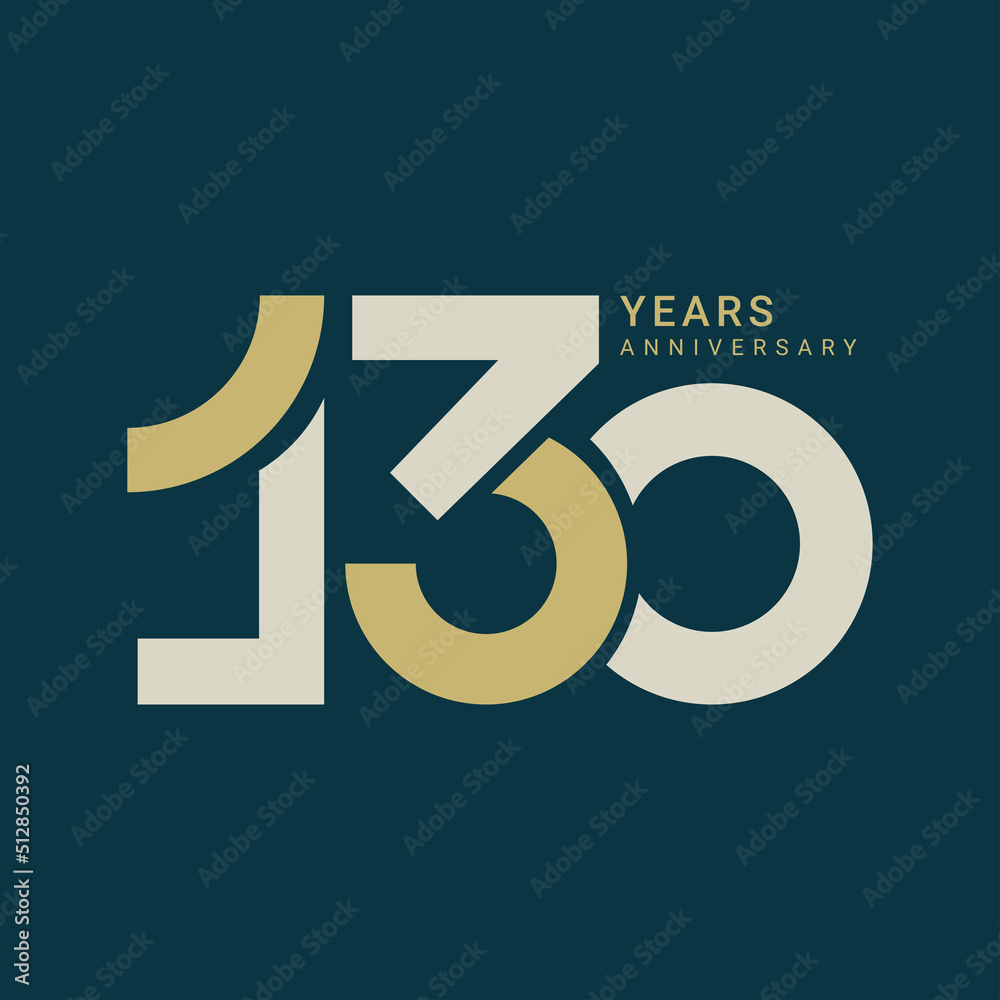 130 Years Anniversary Logo, Vector Template Design element for birthday, invitation, wedding, jubilee and greeting card illustration. 130 Years Anniversary Logo, Vector Template Design element for birthday, invitation, wedding, jubilee and greeting card illustration.