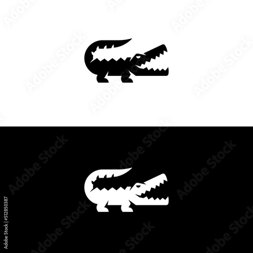 Crocodile logo icon editable.