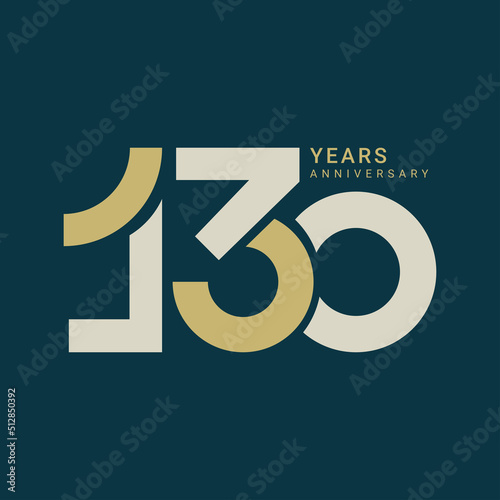 130 Years Anniversary Logo, Vector Template Design element for birthday, invitation, wedding, jubilee and greeting card illustration.