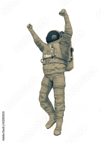 astronaut explorer is the winner on white background