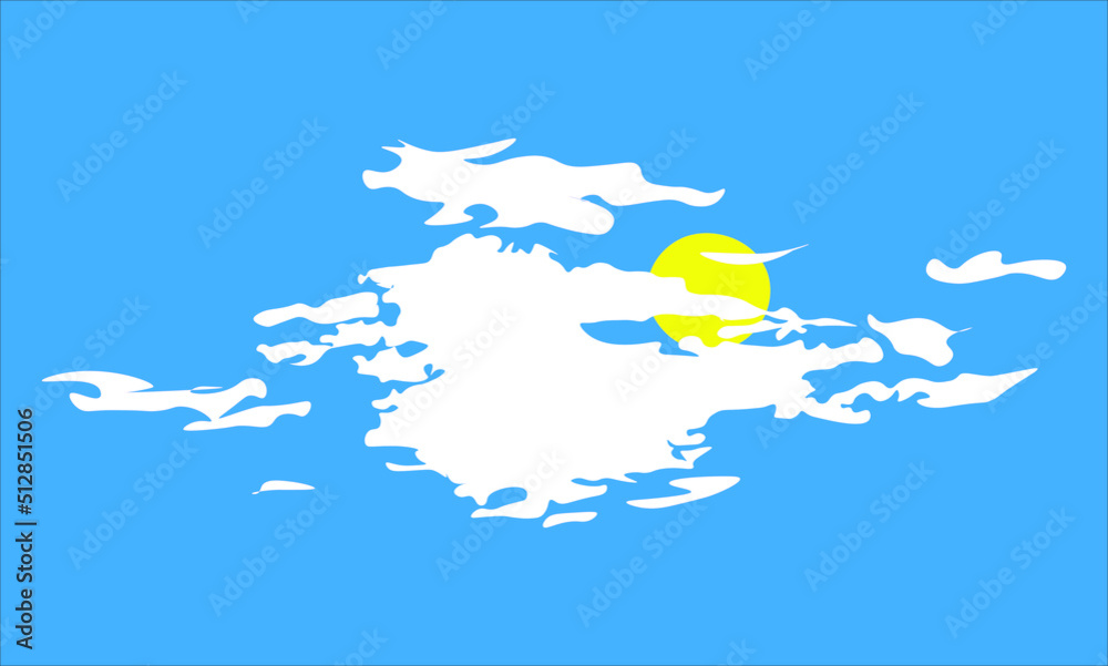 Fototapeta premium Cloudy background on a blue background. illustration sky with clouds. vector