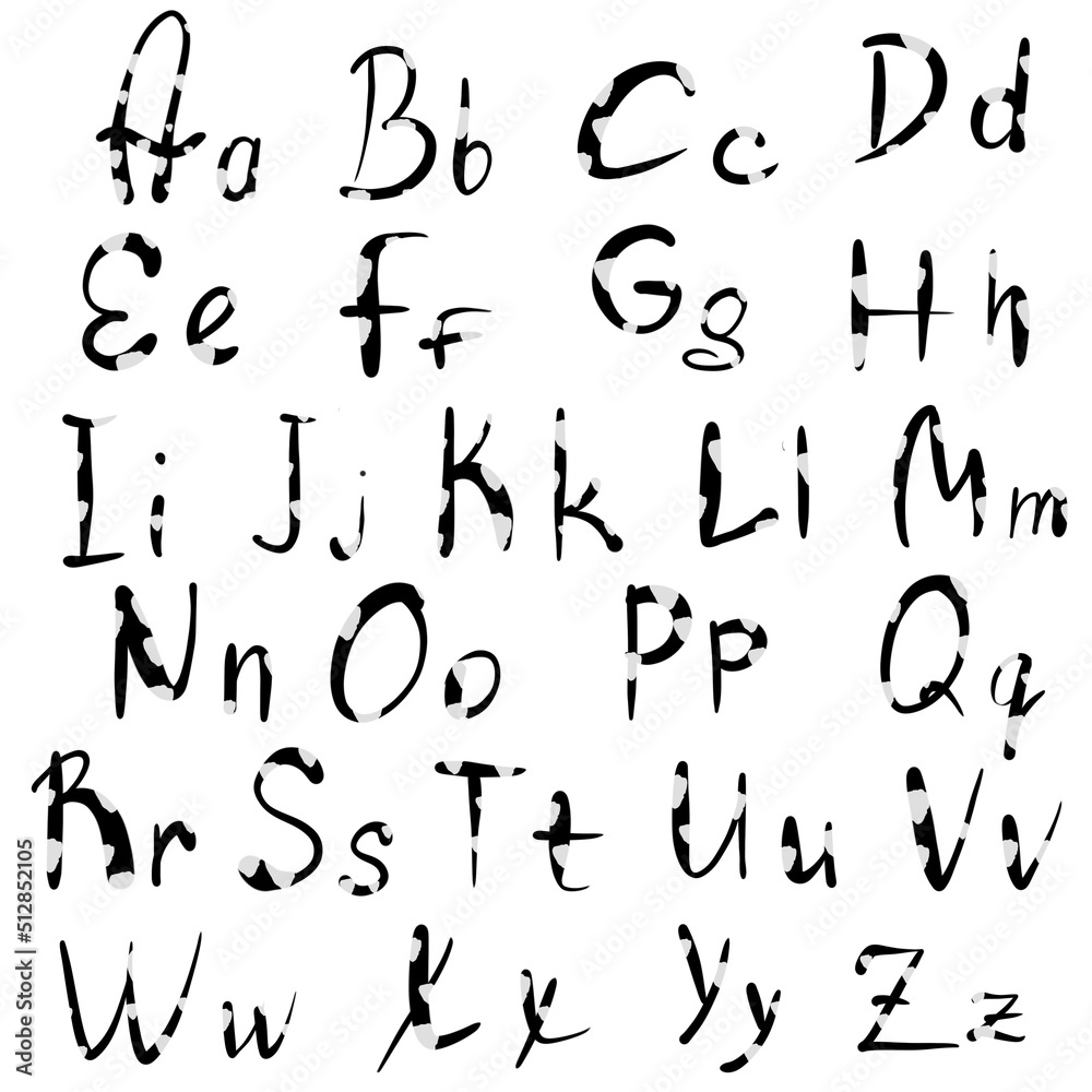 hand drawn English alphabet hand drawn English alphabet