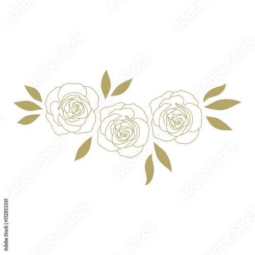 golden floral wreath  rose flowers