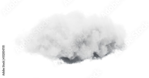 White cloud on white background. 3d rendering.