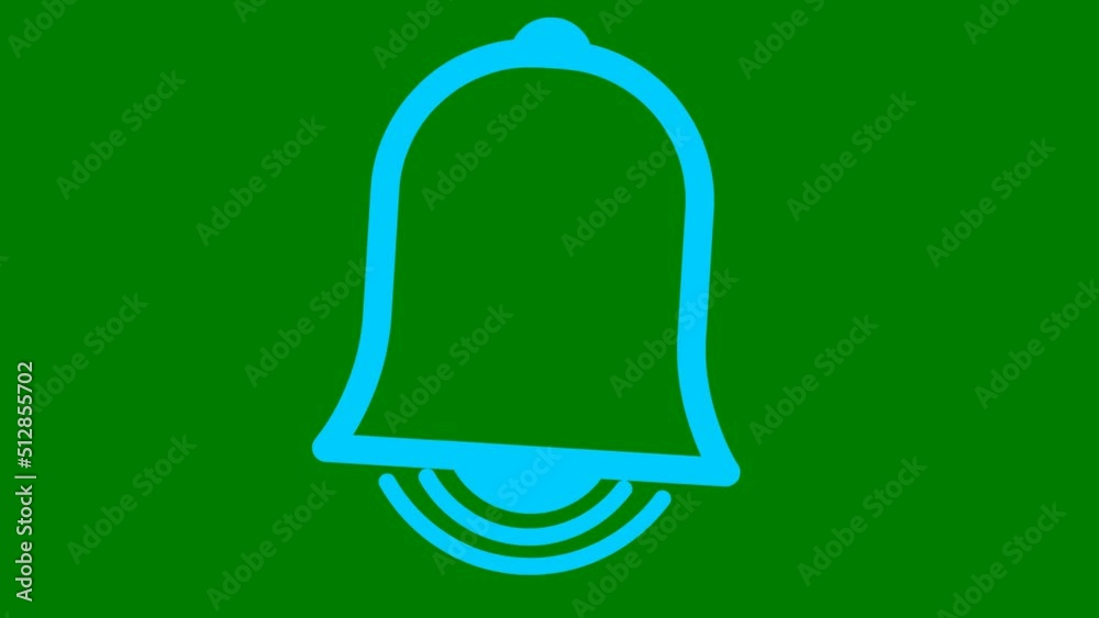 Animated bell rings. blue line icon. Looped video. Vector illustration isolated on a greenbackground. Animated bell rings. blue line icon. Looped video. Vector illustration isolated on a greenbackground.
