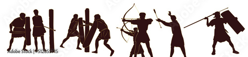 old war training soldiers vector silhouette design