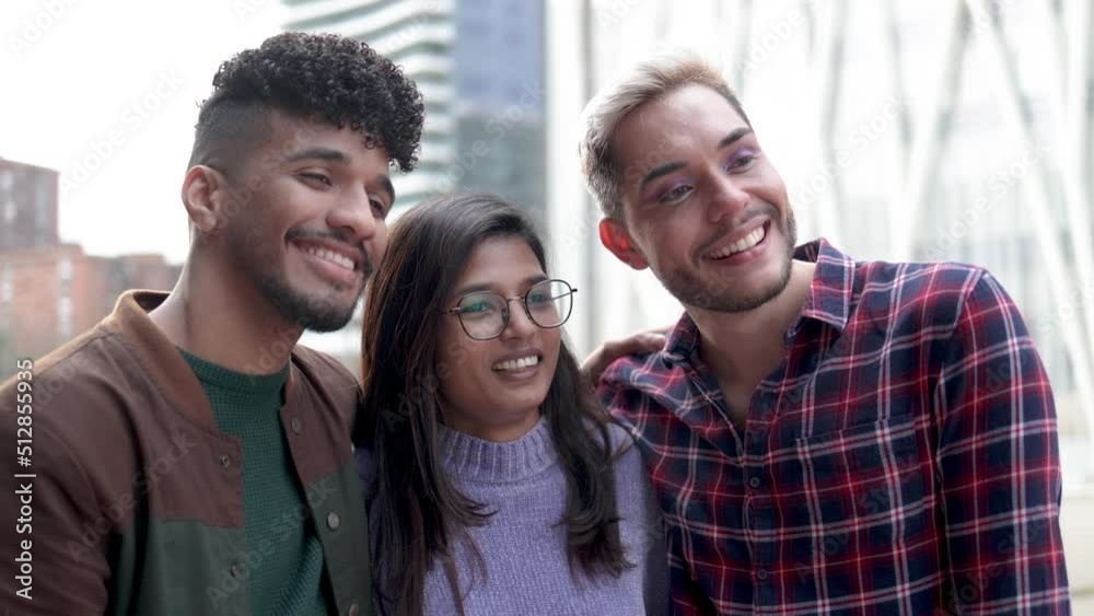 Multiracial friends having fun outdoor - Diversity concept Multiracial friends having fun outdoor - Diversity concept