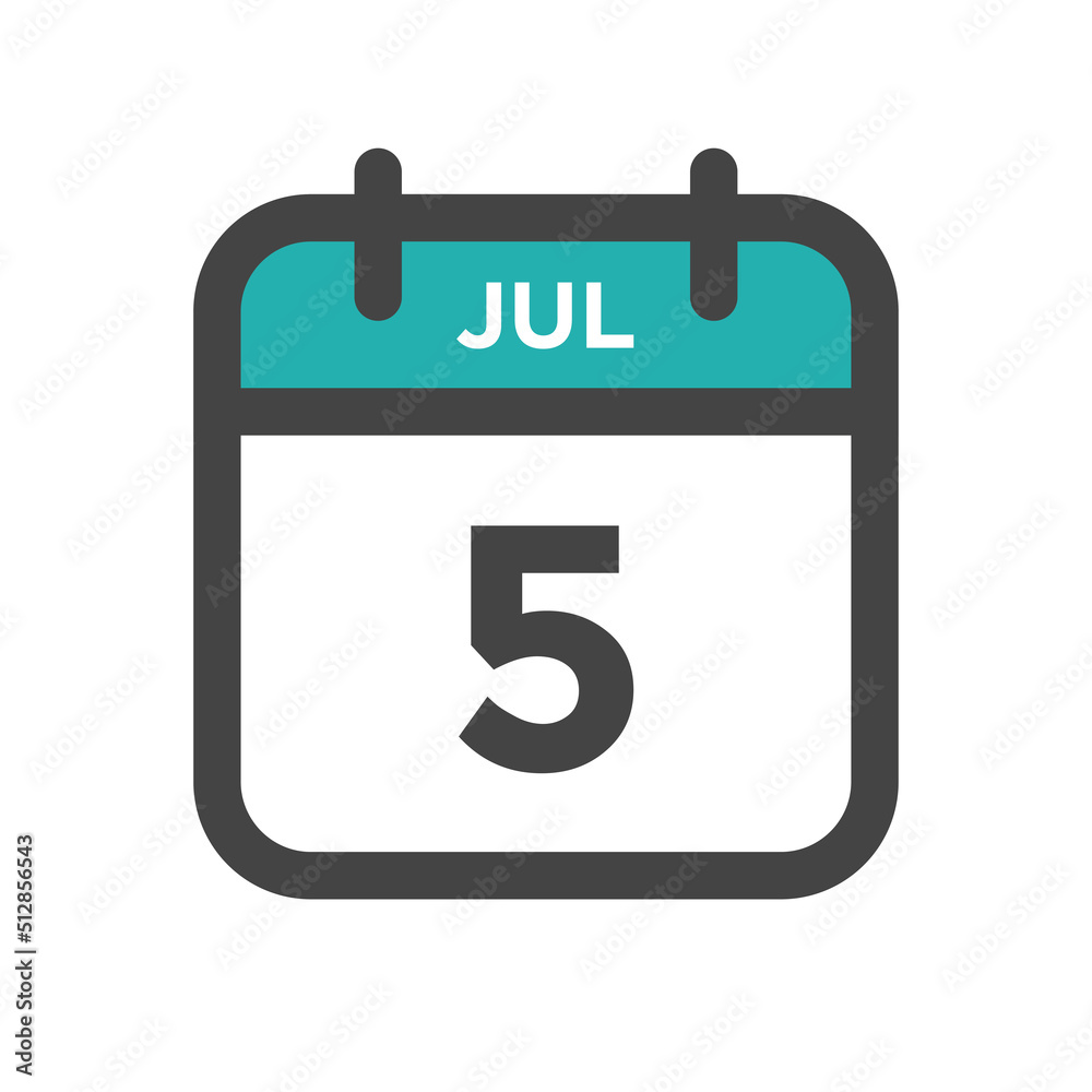 July 5 Calendar Day or Calender Date for Deadlines or Appointment