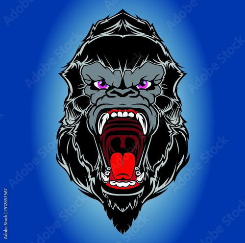 Gorilla Head Vector illustration