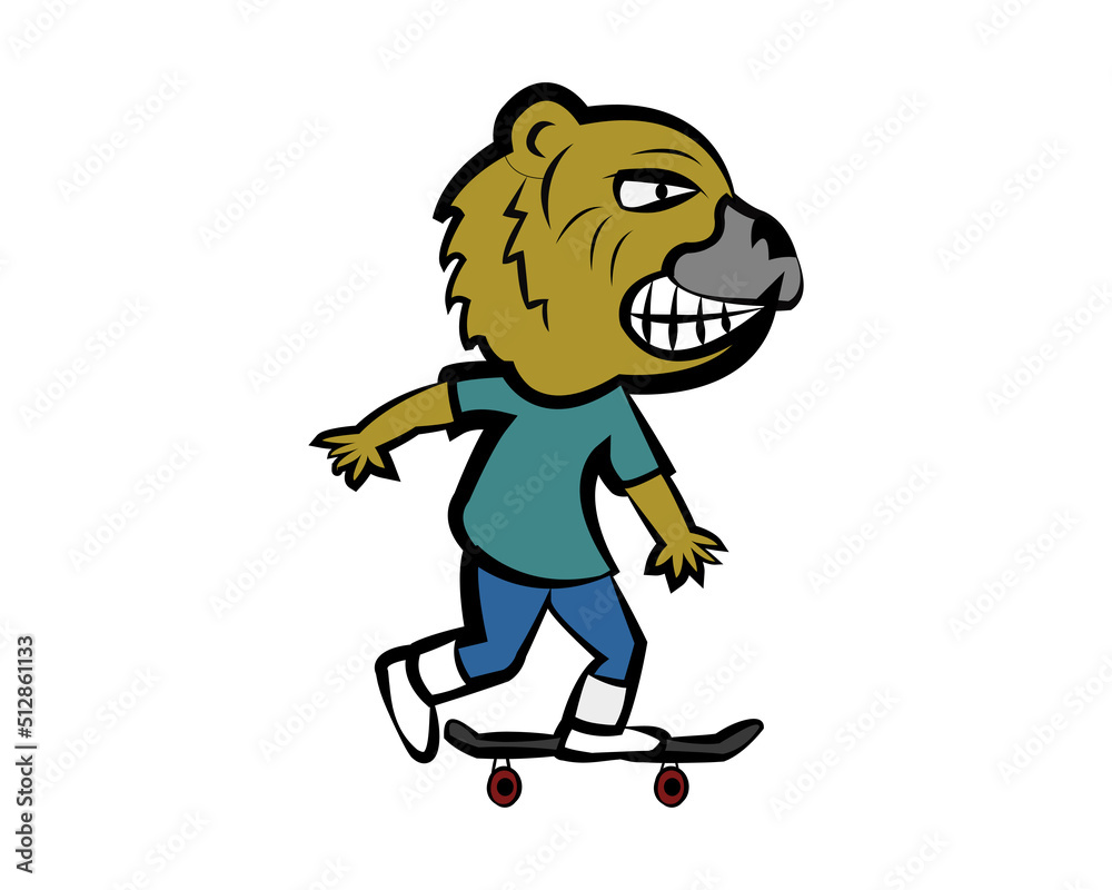 Naklejka premium wolf skaters character