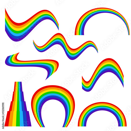 beautiful rainbow icon set