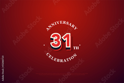 31st anniversary background with  number illustration. 