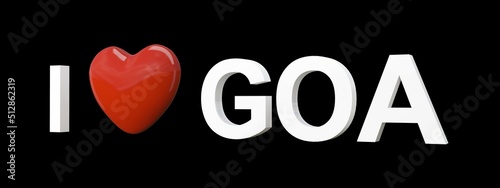 I love Goa text with black background