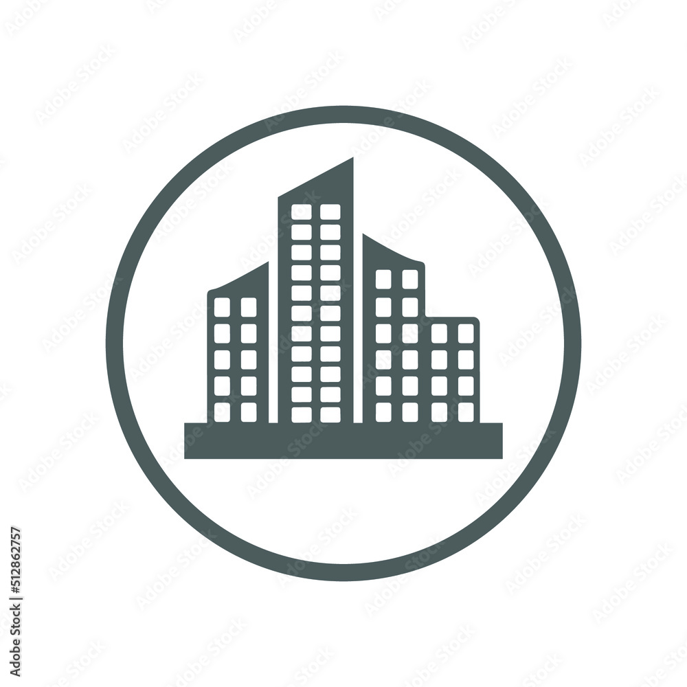 Building, office, architecture icon. Gray vector graphics. Building, office, architecture icon. Gray vector graphics.