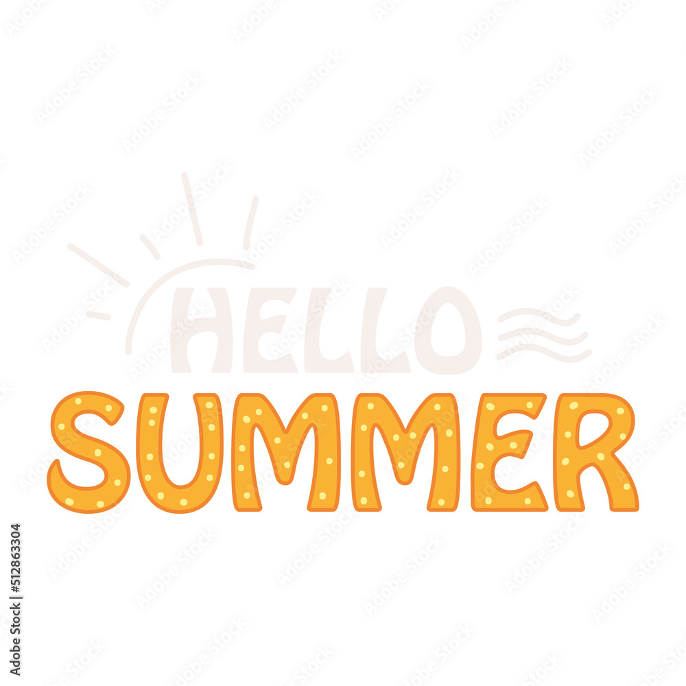 hello summer inscription