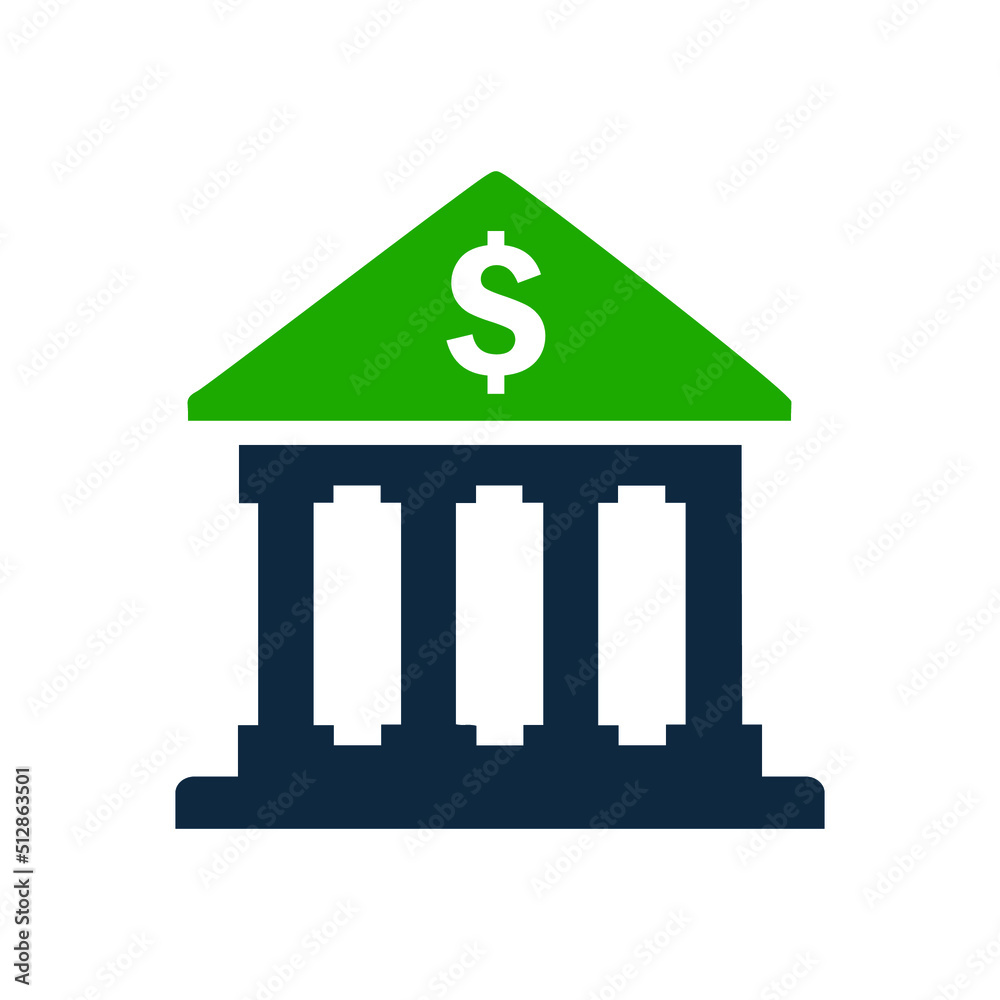 Bank, building, institution icon. Simple vector design.