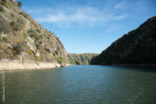 View from a nautical vessel navigating along Douro or Duero river.