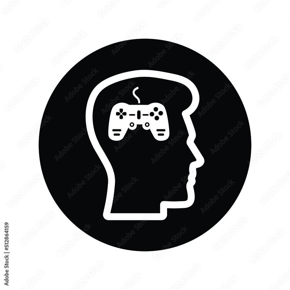 Mind game icon. Black vector design. Mind game icon. Black vector design.