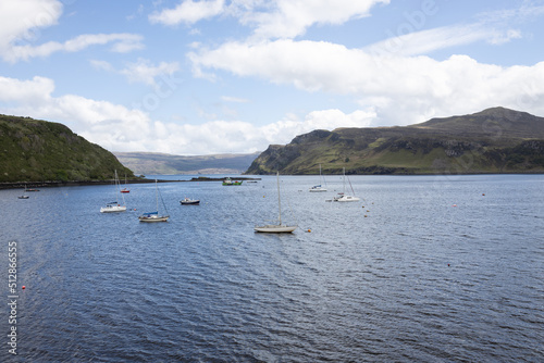 Harbor at Portree on the Isle of Skye in Scotland