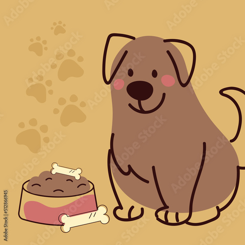 brown dog and food