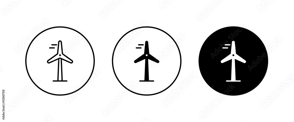 Wind energy linear icon, domestic wind turbine icon, Windmill, eco, solar and water energy editable stroke, flat design style isolated on white Wind energy linear icon, domestic wind turbine icon, Windmill, eco, solar and water energy editable stroke, flat design style isolated on white