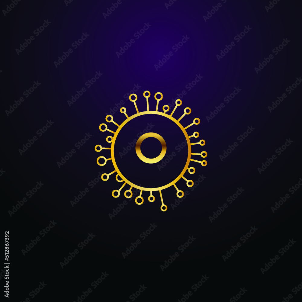 Fototapeta premium Premium luxury Vector elegant gold and font Letter O Template for company logo with monogram element 3d Design