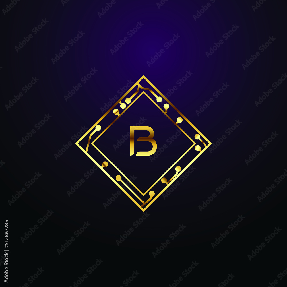 Premium luxury Vector elegant gold and  font Letter B Template for company logo with monogram element 3d Design