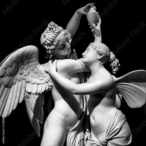 Cupid and Psyche (Amore e Psiche) - symbol of eternal love, by sculptor Giovanni Maria Benzoni