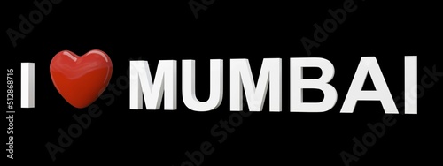 I love Mumbai text with black background