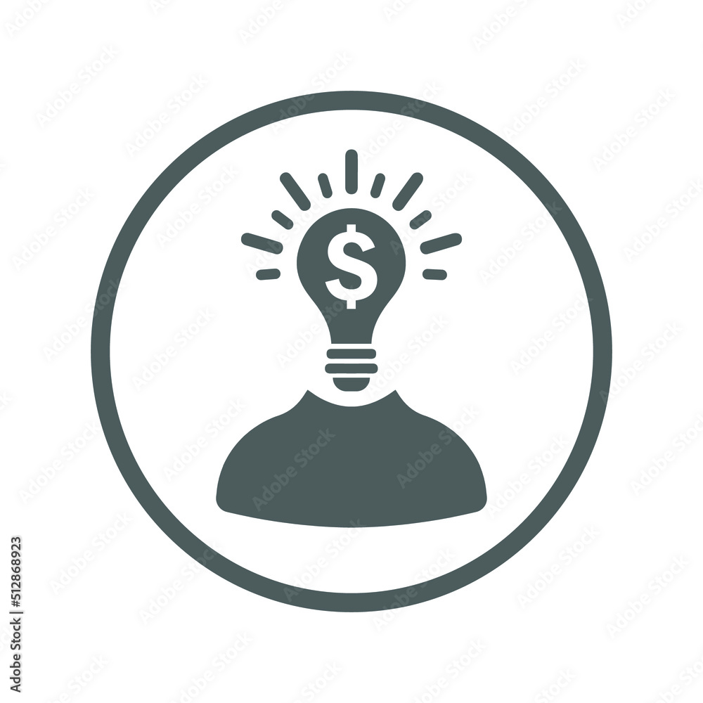 Business, idea, finance icon. Gray vector graphics. Business, idea, finance icon. Gray vector graphics.