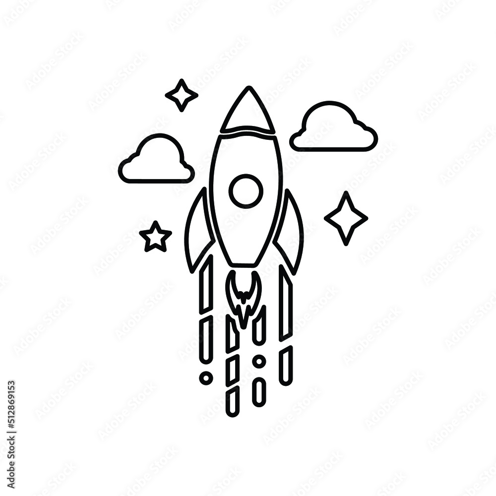 Business, launch, missile line icon. Outline vector. Business, launch, missile line icon. Outline vector.