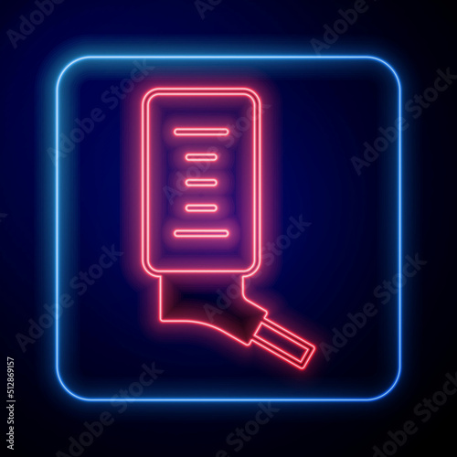 Glowing neon Automatic drinker for small pets icon isolated on black background. Vector