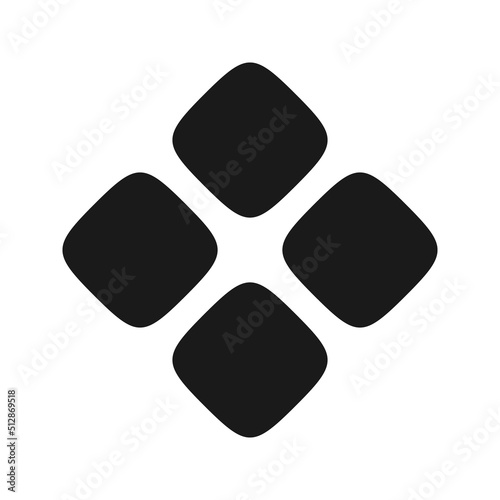 Four Diagonal Squircles Square Shape Icon