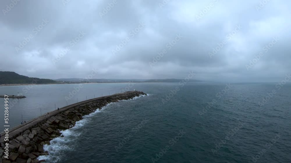 aerial lighthouse breakwater aerial lighthouse breakwater