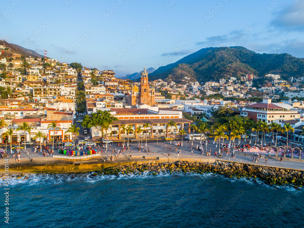 Downtown and Church in Puerto Vallarta, Mexico