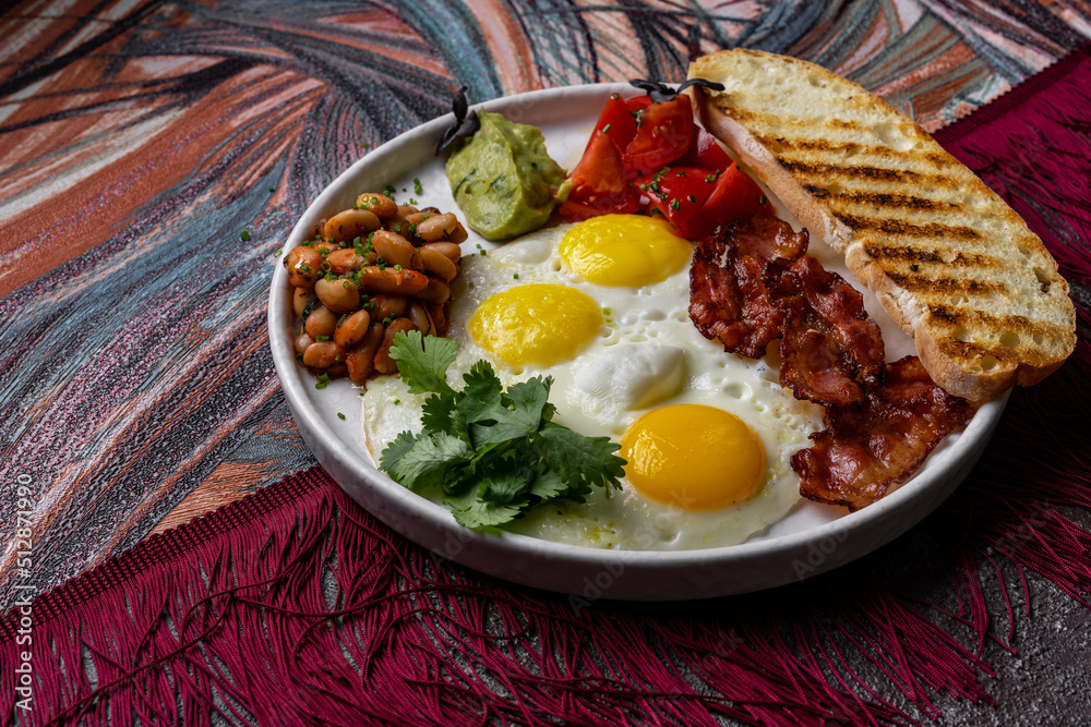 Concept of tasty breakfast, close up and selective focus Concept of tasty breakfast, close up and selective focus