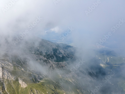 Aerial view of Pirin Mountain near Vihren Peak  Bulgaria