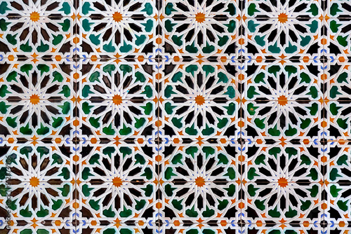 Moorish islamic tile design close up texture background