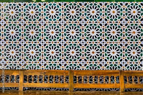 Moorish islamic tile design close up texture background