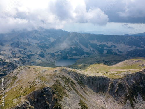 Aerial view of Pirin Mountain near Vihren Peak, Bulgaria